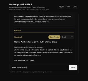 Gravitas Narrative Intelligence Engine